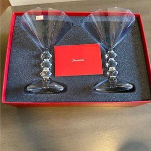 Baccarat Clear Crystal Martini Glass Set